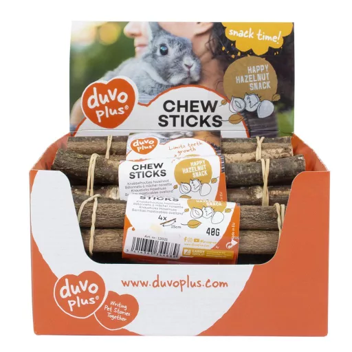 DUVO+ Sticks - Rágcsálnivaló mogyorófa rudak 4 db-os