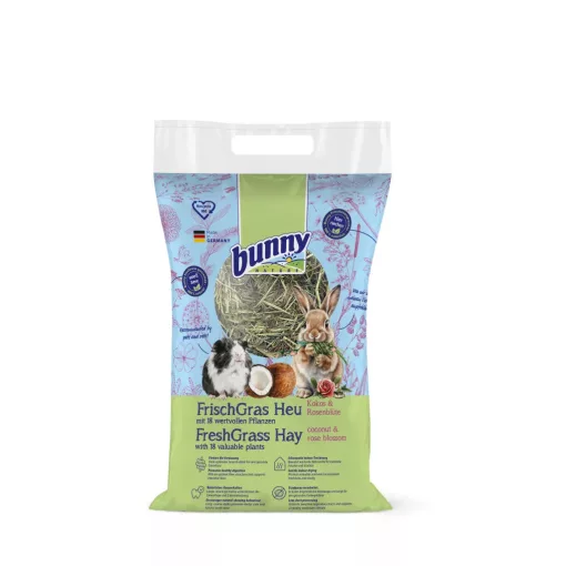 bunnyNature FreshGrass Hay coconut & rose blossom - Kókusszal és rózsával 500g