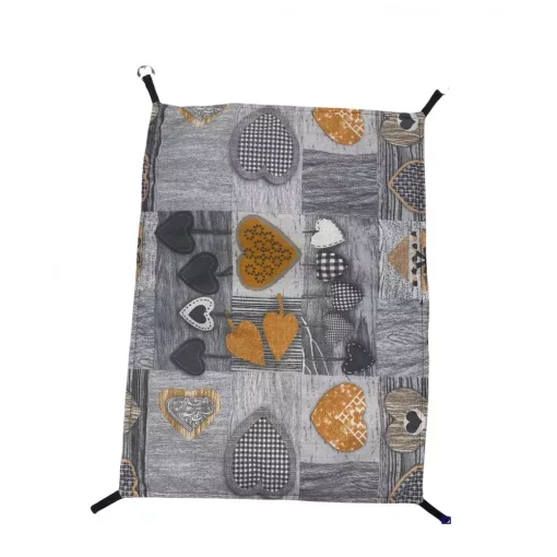 Hinta görényeknek 33x21cm - Szürke - sárga szívekkel - KICSI
