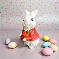 NYUSZISHOP.HU - Fehér nyuszi piros kabátban - FIÚ