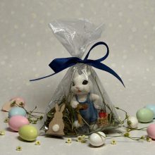 NYUSZISHOP.HU - Fehér nyuszi kantáros nadrágban - FIÚ