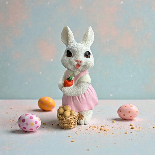 NYUSZISHOP.HU - Fehér nyuszi rózsaszín ruhában - LÁNY