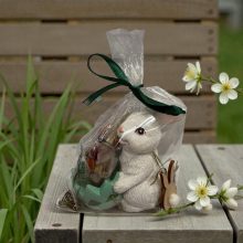 NYUSZISHOP.HU - Fehér nyuszi tojástartóval - FIÚ/TÜRKIZ