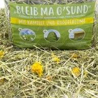   Heuland – Prémium osztrák hegyi széna – „Légy egészséges” KÖRÖMVIRÁG & KAMILLA 500g