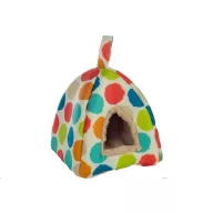   Flamingo Fizi Mix Igloo - Odú hörcsögök és egerek részére pöttyös 13 x 13 x 15 cm