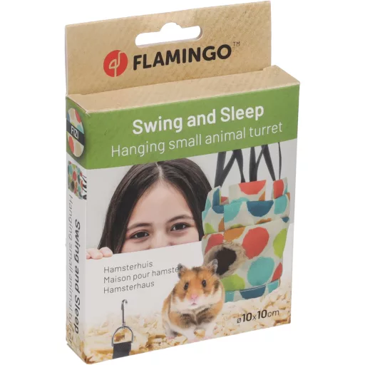 Flamingo Fizi Cylinder Mix függőház hörcsögöknek pöttyös 10 x 10 cm