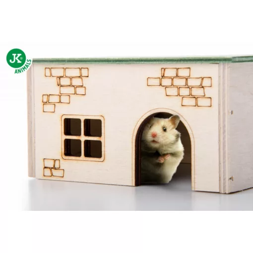 JK Animals Faház hörcsögöknek/egereknek zöld tetővel
