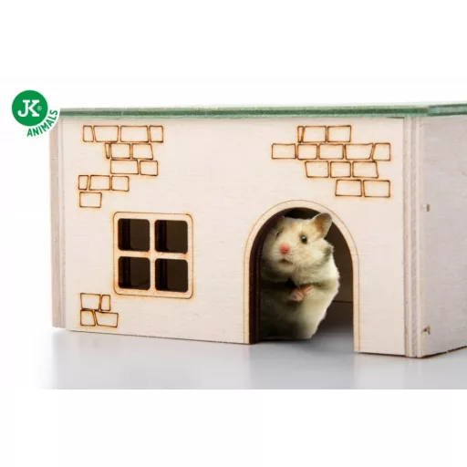 JK Animals Faház hörcsögöknek/egereknek zöld tetővel