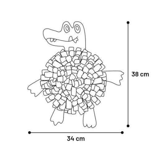 Flamingo 'Njammie' krokodil szimatszőnyeg - 34 x 2,5 x 38 cm
