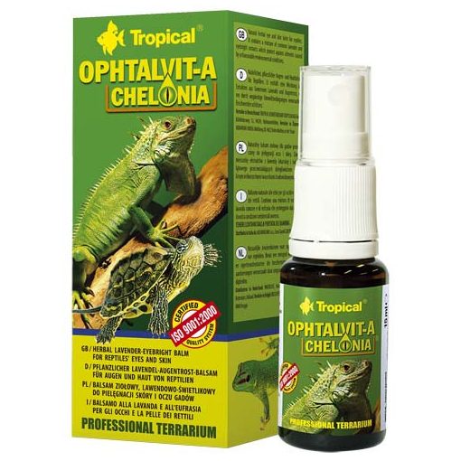 TROPICAL Ophtalvit-A Chelonia - Gyógynövényes balzsam hüllők szemére és bőrére 15 ml