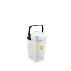   STEFANPLAST Eledeltároló doboz fogantyúval 2,5 kg / 7l tápra 23x19x31cm áttetsző / fehér