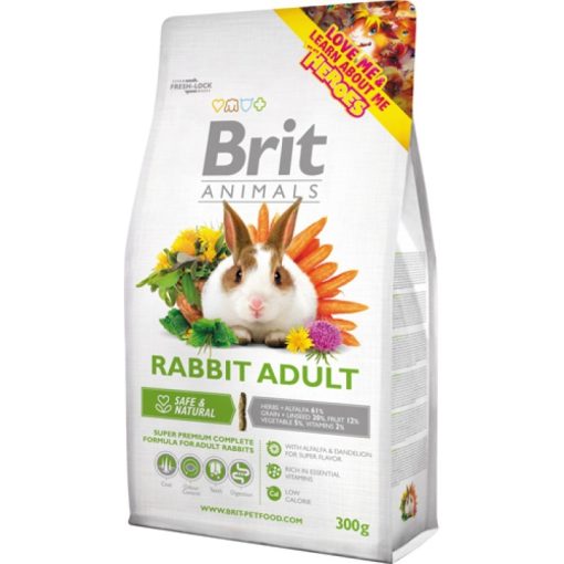 Brit Animals Rabbit Adult Complete - Teljes értékű nyúltáp felnőtt nyulaknak 300 g