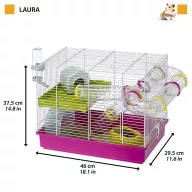   Ferplast Laura 2 szintes ketrec hörcsöknek kiegészítőkkel 46 x 29,5 x 37,5 cm