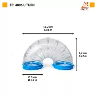   Ferplast FPI 4806 kiegészítő elem u bújó cső Ø 6 cm - KÉK