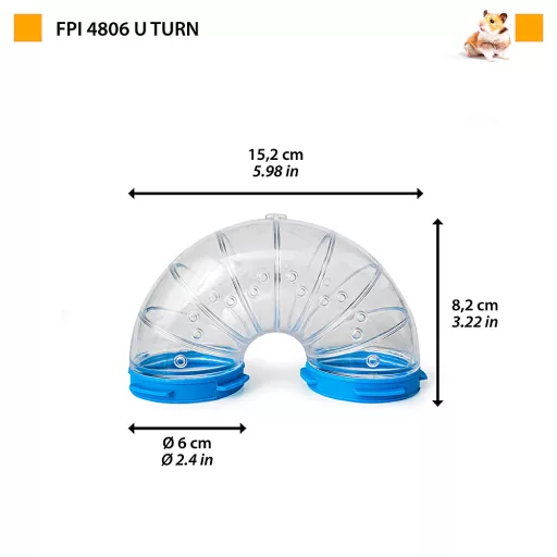 Ferplast FPI 4806 kiegészítő elem u bújó cső Ø 6 cm - KÉK