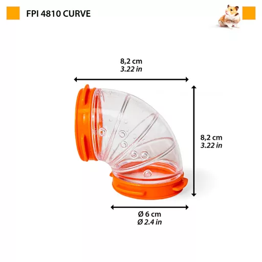 Ferplast FPI 4810 kiegészítő elem könyök cső - Ø 6 cm - NARANCS