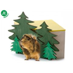   JK Animals Erdősarok faház fenyőfa mintával  15 × 15 × 16 cm