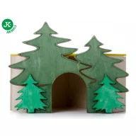   JK Animals Erdősarok faház fenyőfa mintával  15 × 15 × 16 cm
