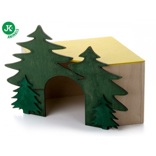 JK Animals Erdősarok faház fenyőfa mintával  19,5 × 19,5 × 19 cm