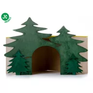   JK Animals Erdősarok faház fenyőfa mintával  19,5 × 19,5 × 19 cm