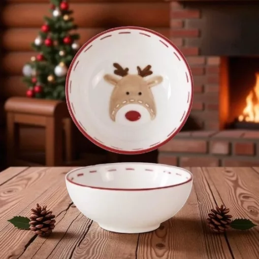 NYUSZISHOP.HU - HelloWinter Collection - Rénszarvasos kerámia tál
