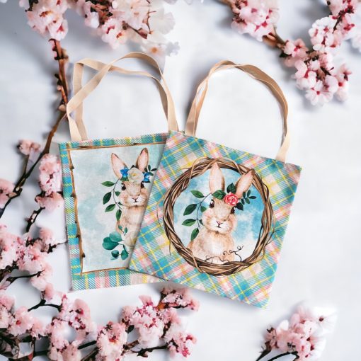 NYUSZISHOP.HU - Tavaszi nyuszis táska - KÉK VIRÁGOS