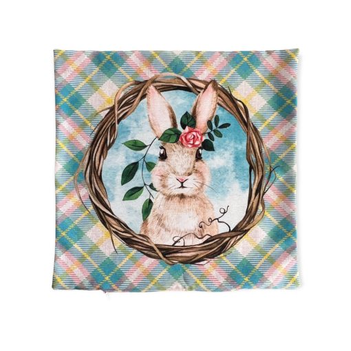 NYUSZISHOP.HU - Tavaszi nyuszis Párnahuzat - RÓZSASZÍN VIRÁGOS