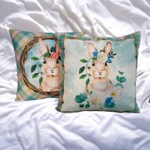 NYUSZISHOP.HU - Tavaszi nyuszis Párnahuzat - RÓZSASZÍN VIRÁGOS