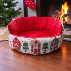   NYUSZISHOP.HU - Karácsonyi kisvonatos-házikós fekhely - ø40 cm