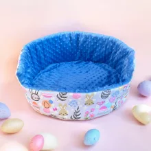 NYUSZISHOP.HU -Tojásos-nyuszis KÉK fekhely - ø40 cm