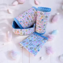 NYUSZISHOP.HU -Tojásos-nyuszis KÉK fekhely - ø40 cm