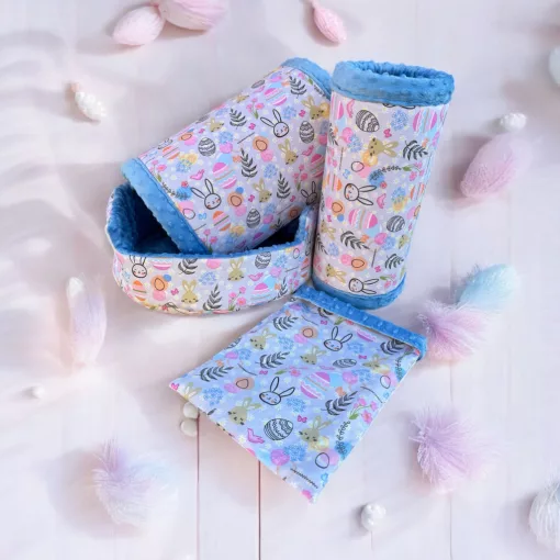 NYUSZISHOP.HU -Tojásos-nyuszis KÉK fekhely - ø40 cm