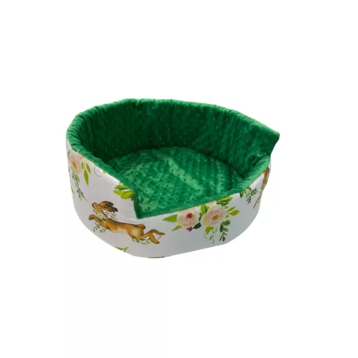 NYUSZISHOP.HU - Zöld nyuszis/őzikés fekhely - ø40 cm