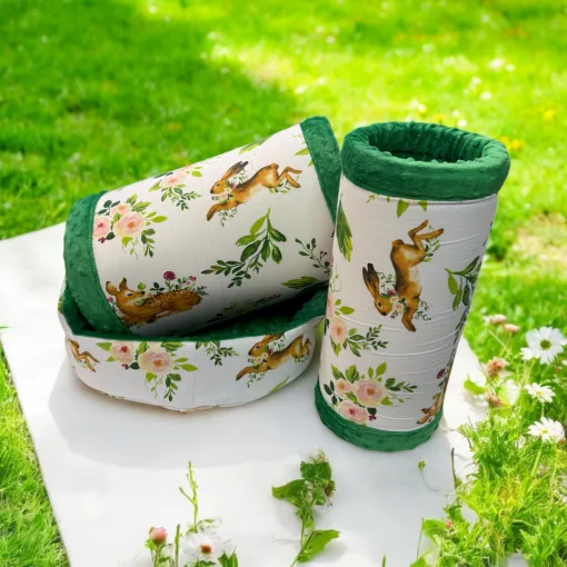 NYUSZISHOP.HU - Zöld nyuszis/őzikés fekhely - ø40 cm