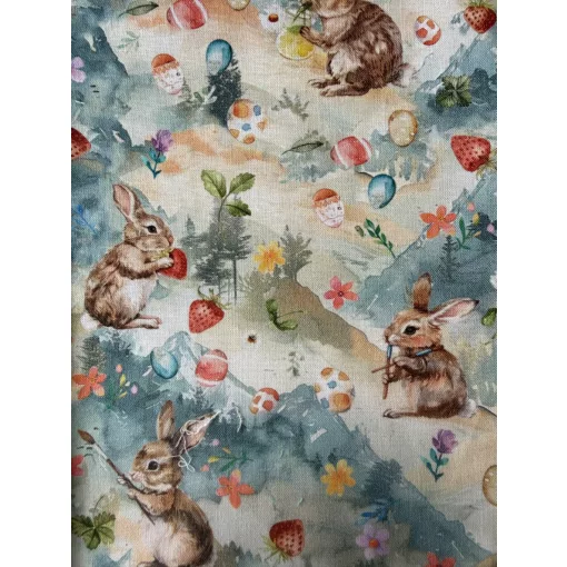 NYUSZISHOP.HU - Színes tojásos/epres nyuszi fekhely  - ø40 cm