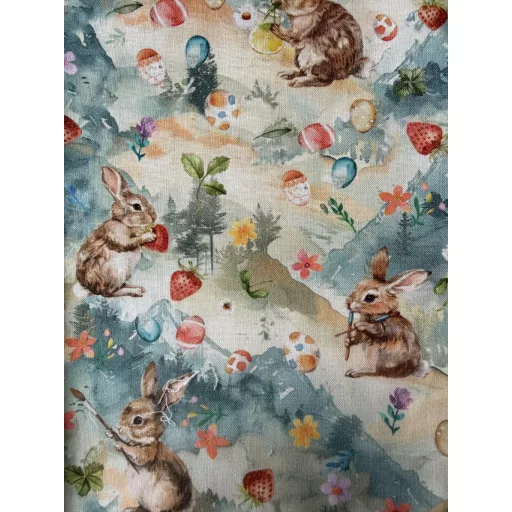NYUSZISHOP.HU - Színes tojásos/epres nyuszi fekhely  - ø40 cm