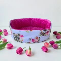   NYUSZISHOP.HU - Akvarell festett állatos fekhely - PINK  - ø40 cm