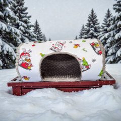   NYUSZISHOP.HU - XL Hengerházikó/bújó - Karácsonyi nyuszis Ø27x50 cm