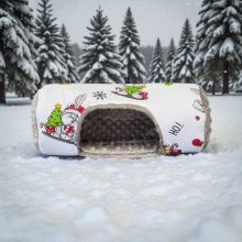 NYUSZISHOP.HU - Hengerházikó/bújó - Karácsonyi nyuszis 35x20 cm