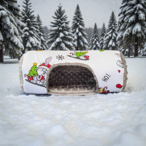 NYUSZISHOP.HU - Hengerházikó/bújó - Karácsonyi nyuszis 35x20 cm