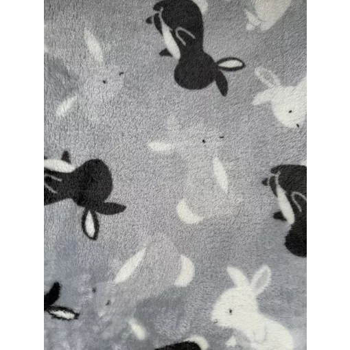 NYUSZISHOP.HU - Nyuszi mintás pokróc - SZÜRKE - 140x100 cm (Gyerek)