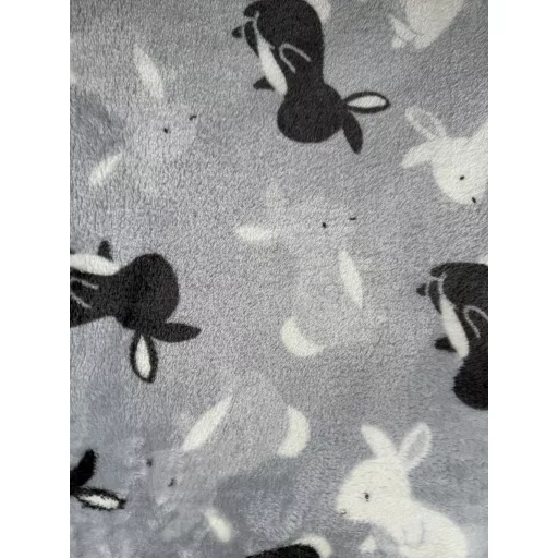 NYUSZISHOP.HU - Nyuszi mintás pokróc - SZÜRKE - 140x100 cm (Gyerek)
