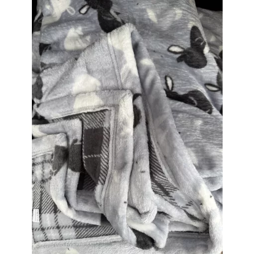 NYUSZISHOP.HU - Nyuszi mintás pokróc - SZÜRKE - 140x100 cm (Gyerek)