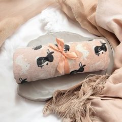   NYUSZISHOP.HU - Nyuszi mintás pokróc - RÓZSASZÍN - 200x140 cm (Felnőtt)