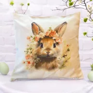   NYUSZISHOP.HU - "Nyuszi virágkoszorúval " párnahuzat