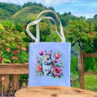   NYUSZISHOP.HU - "Nyuszi piros tulipánokkal " táska 