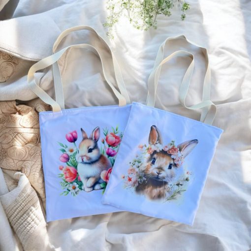 NYUSZISHOP.HU - "Nyuszi piros tulipánokkal " táska 