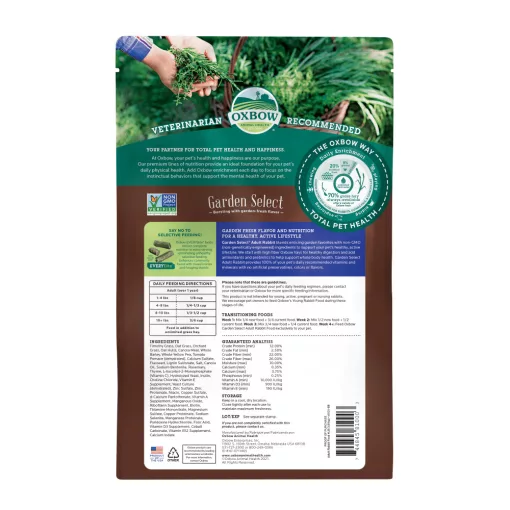 Oxbow Garden Select Adult Rabbit 3,6 kg - Teljes értékű felnőtt nyúltáp
