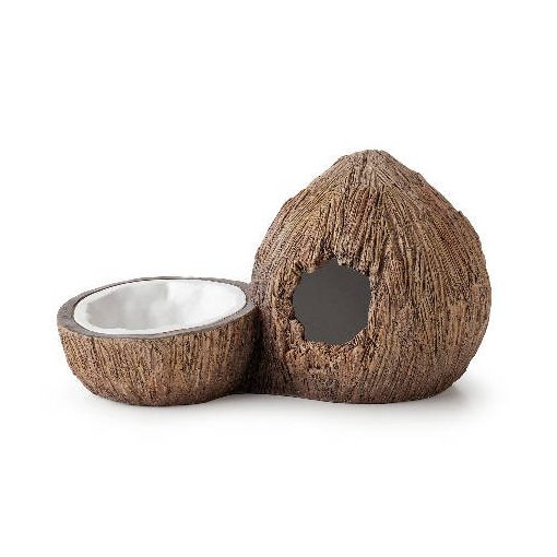Exo-Terra Coconut Hide & Water Dish Set - búvóhely, tál (kókuszdió formájú)