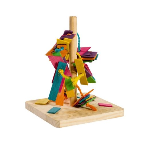 CUNIPIC Toy-tree - Kézműves Fa játék kisállatoknak 20x20x25 cm